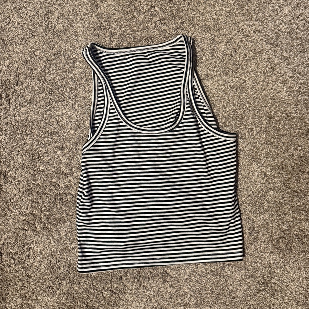 Striped Black and White Tank Top